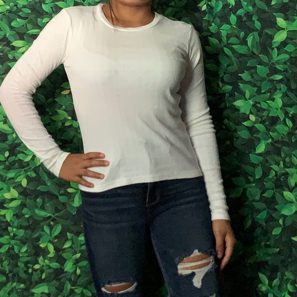White long sleeve Brandy Melville top
